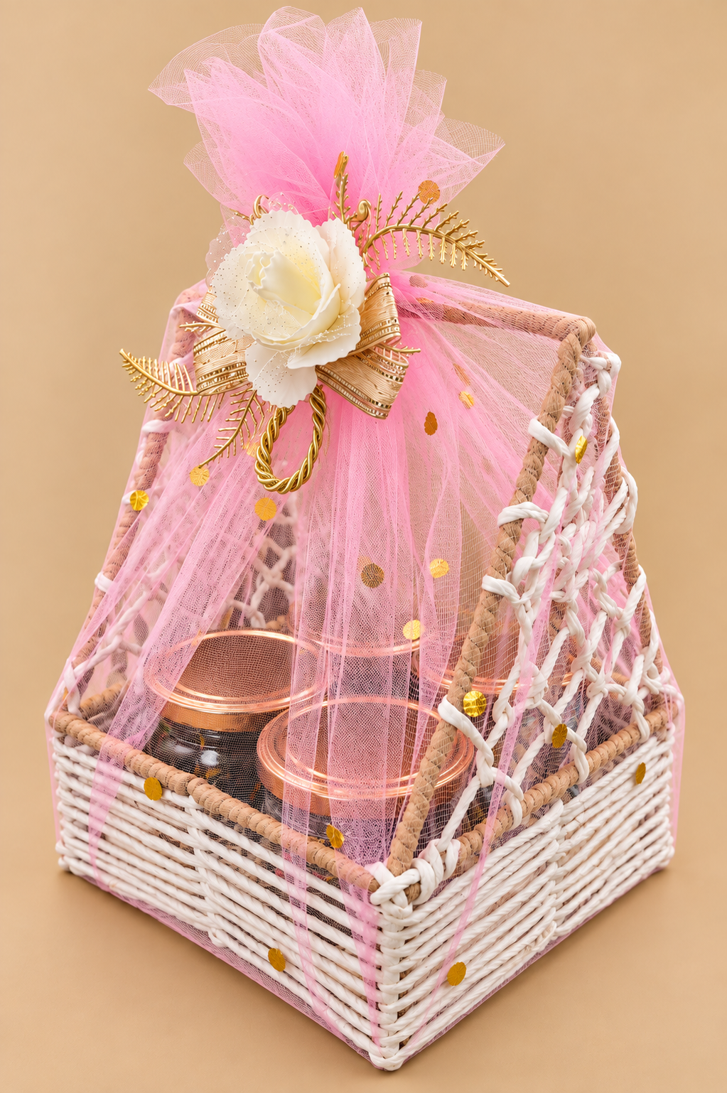 4 Jar Jute Hamper